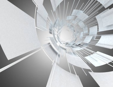 3D soyut arka plan boşluk inşaat. 3D çizim