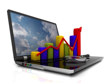 laptop grafik ile. 3D çizim