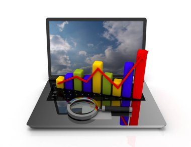 laptop grafik ile. 3D çizim