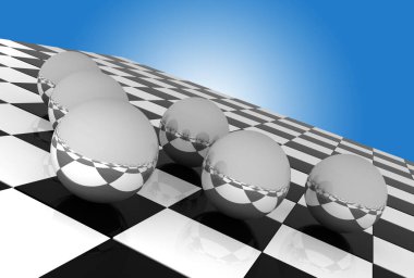 Soyut topları arka plan. 3D çizim