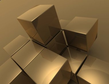 Soyut küpleri arka plan. 3D çizim