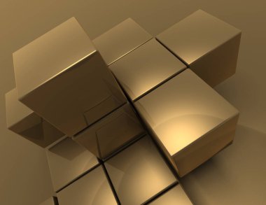 Soyut küpleri arka plan. 3D çizim