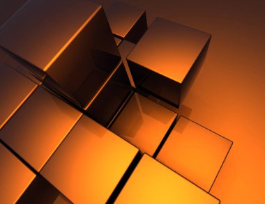 Soyut küpleri arka plan. 3D çizim