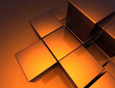 Soyut küpleri arka plan. 3D çizim