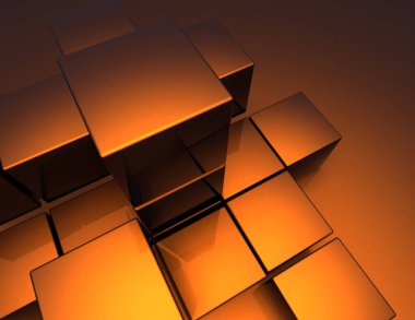 Soyut küpleri arka plan. 3D çizim