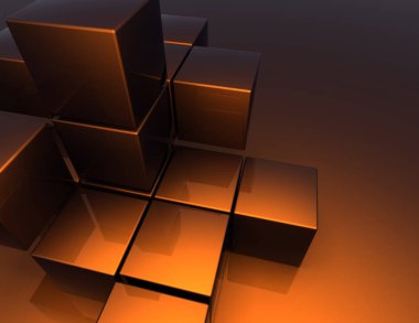 Soyut küpleri arka plan. 3D çizim