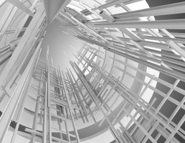 soyut alanı inşaat arka plan. 3D çizim