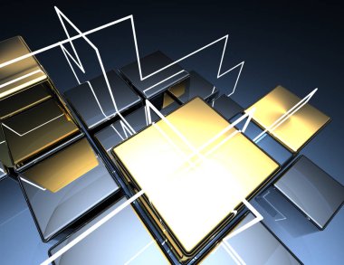 Soyut küpleri arka plan. 3D çizim