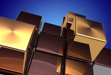 Soyut küpleri arka plan. 3D çizim