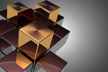 Soyut küpleri arka plan. 3D çizim