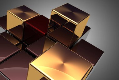 Soyut küpleri arka plan. 3D çizim