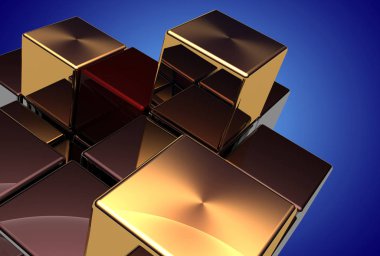 Soyut küpleri arka plan. 3D çizim