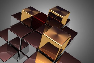 Soyut küpleri arka plan. 3D çizim