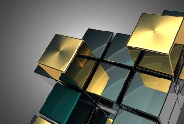 Soyut küpleri arka plan. 3D çizim