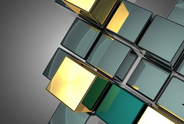 Soyut küpleri arka plan. 3D çizim