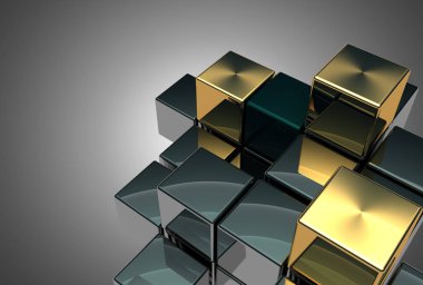 Soyut küpleri arka plan. 3D çizim