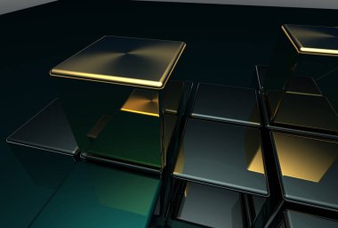 Soyut küpleri arka plan. 3D çizim