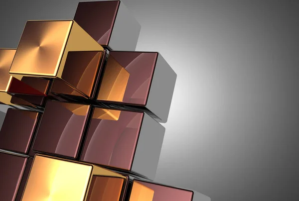 Abstract cubes background. 3d illustration — Stock Photo, Image