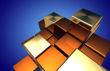 Soyut küpler arka plan. 3D ıllustrationa