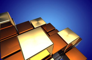 Soyut küpler arka plan. 3D ıllustrationa