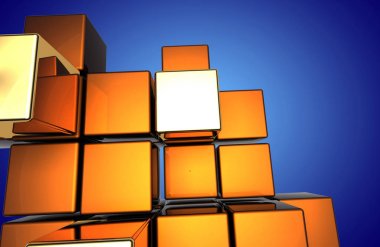 Soyut küpler arka plan. 3D ıllustrationa