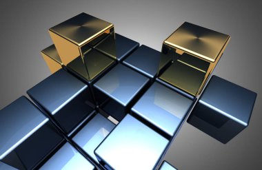 Soyut küpler arka plan. 3D ıllustrationa