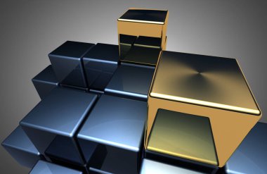 Soyut küpler arka plan. 3D ıllustrationa