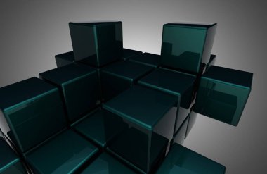 Soyut küpler arka plan. 3D ıllustrationa