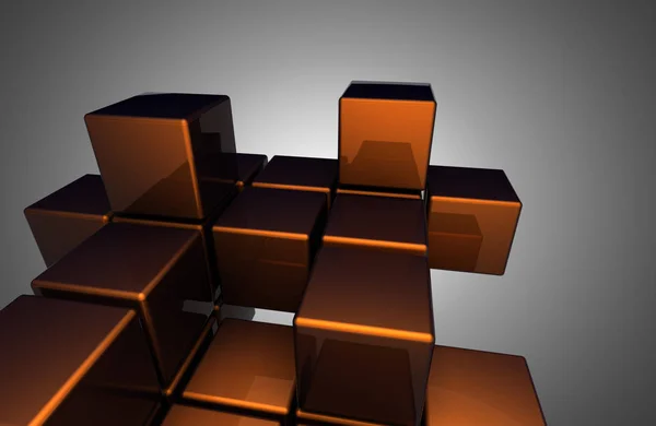 Abstracte kubussen achtergrond. 3D illustratie — Stockfoto