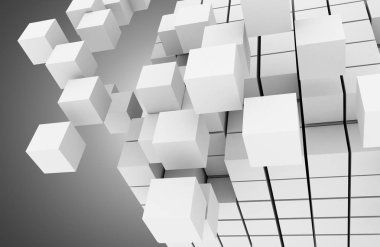 Soyut küpleri arka plan. 3D çizim