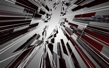 soyut alanı inşaat arka plan. 3D çizim