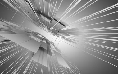 soyut uzay inşaat arka plan.fantezi kavramı. 3d illus