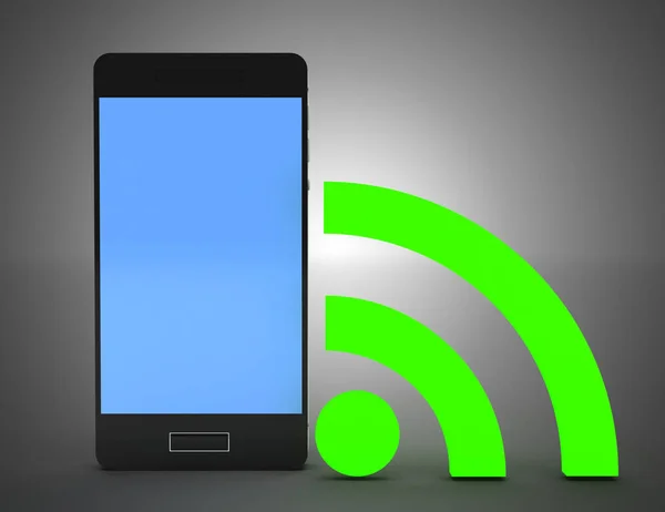 Wifi network smartphone . 3d illustration — Stock Photo, Image