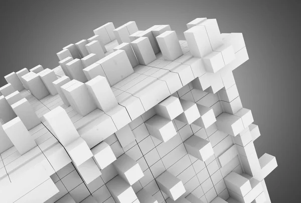 3D абстрактный геометрический фон с кубиками. 3d иллюстрация — стоковое фото