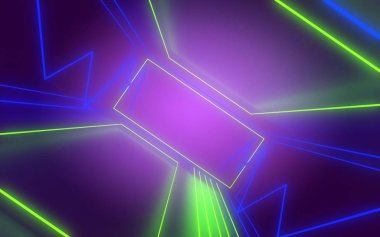 3d neon tünel soyut arka plan . 3d illüstrasyon