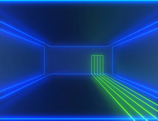 3D Neon tunel streszczenie tło. ilustracja 3D — Zdjęcie stockowe