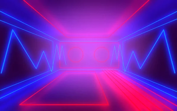 3d neon tunnel abstract background . 3d illustration