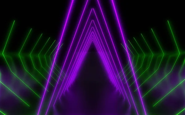 Dark neon abstract background. 3d illustration — Stock Photo, Image