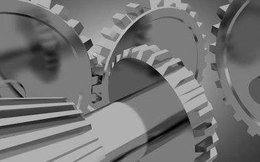 metal dişliler konsept arka plan. 3d illüstrasyon