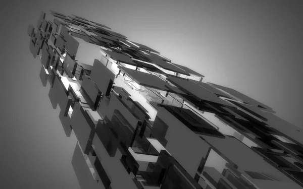 宇宙船の建設を吸収する。抽象的な背景。3Dイルス — ストック写真