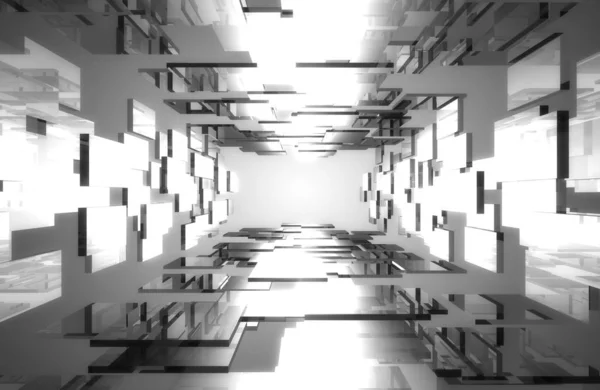抽象的なトンネルブロックの構造。3Dイラスト — ストック写真