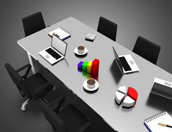 Sala de reuniones de oficina 3d. ilustración 3d —  Fotos de Stock