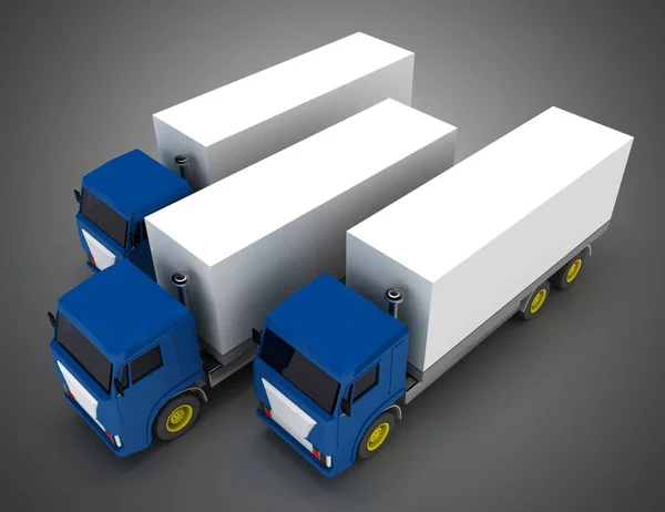 LKW mit Container. 3D-Illustration — Stockfoto