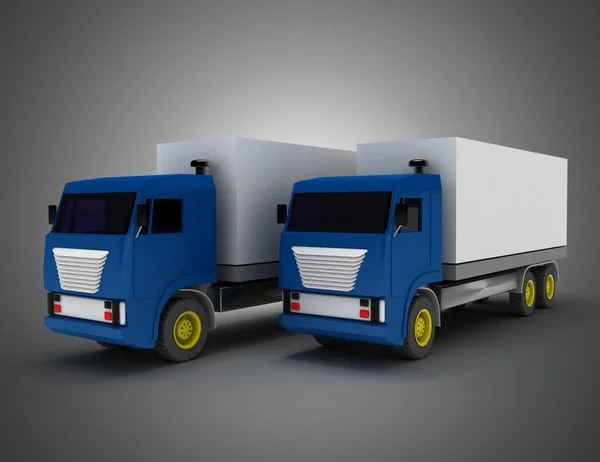 LKW mit Container. 3D-Illustration — Stockfoto