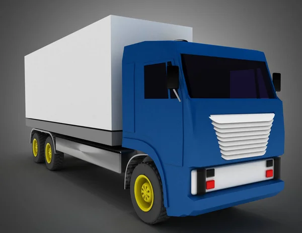 Truck with container. 3d illustration