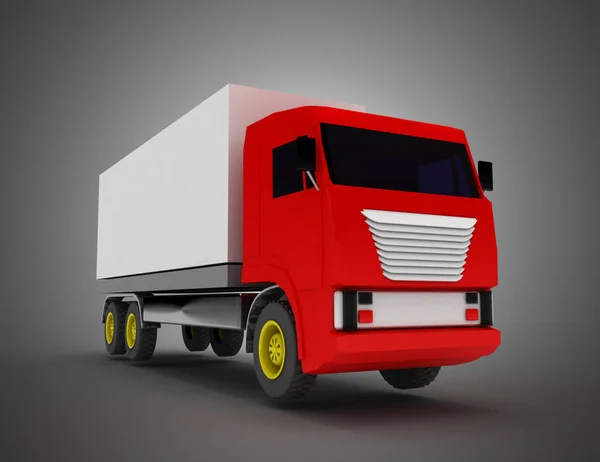 LKW mit Container. 3D-Illustration — Stockfoto