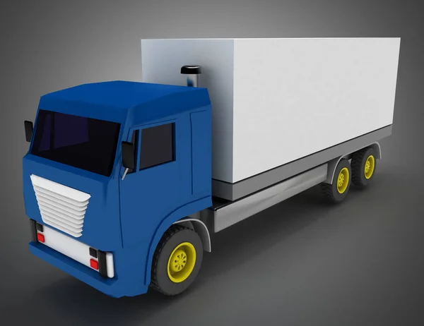 LKW mit Container. 3D-Illustration — Stockfoto