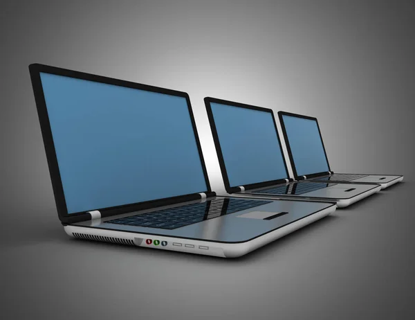 Concetto di laptop 3D. Illustrazione 3d — Foto Stock