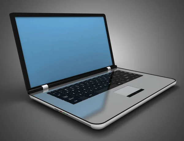 Concetto di laptop 3D. Illustrazione 3d — Foto Stock