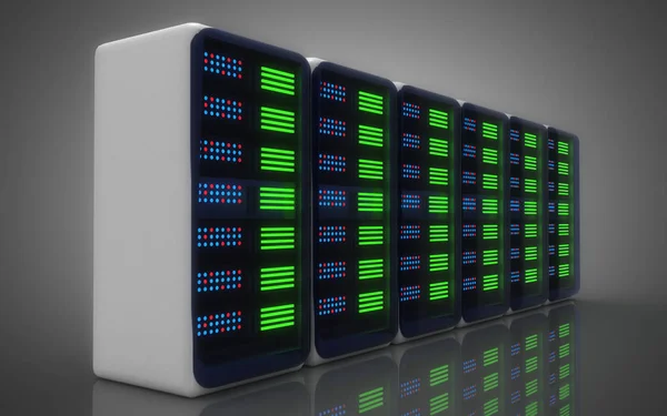 Modern server concept. 3D-illustratie — Stockfoto